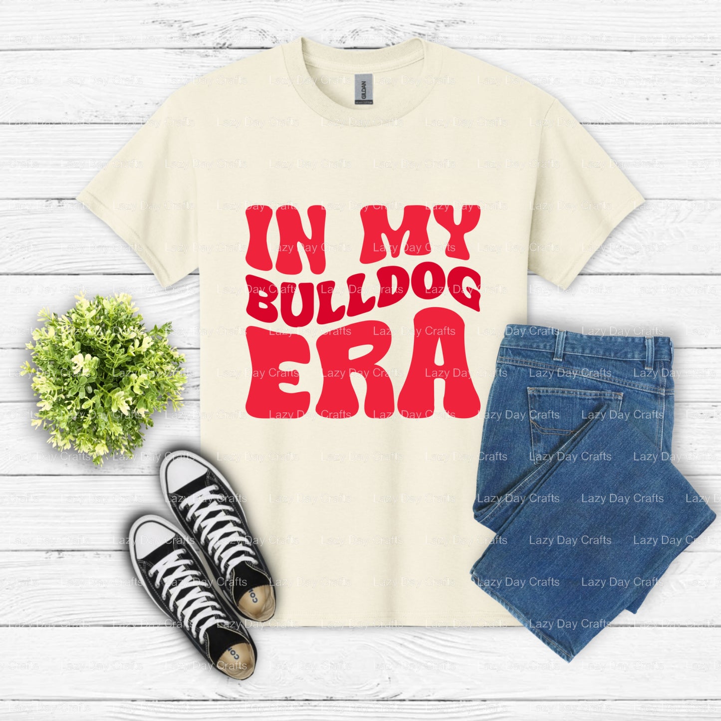 Bulldog Mascot 'B' Jersey – School Spirit DTF Transfer (view 2 of 2) – by Lazy Day Crafts – DTF Transfers – School Mascot,...
