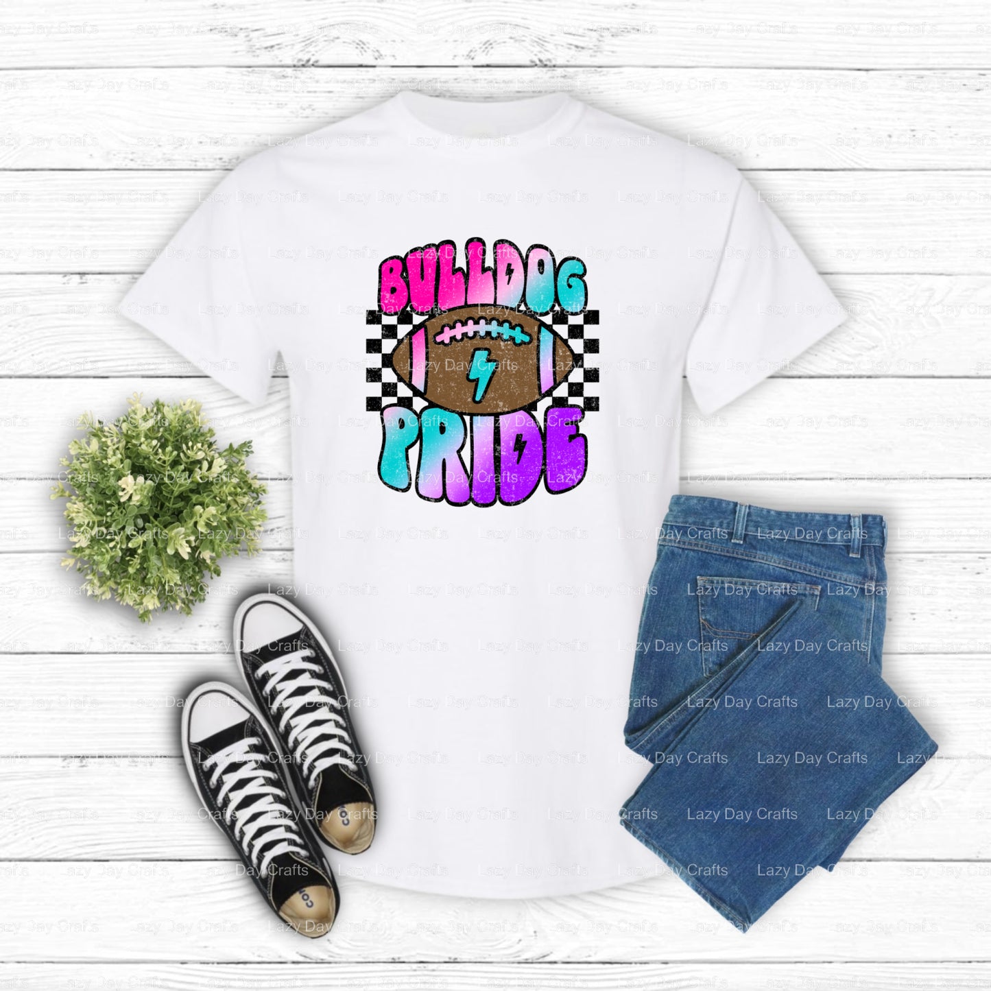 Bulldog Mascot Design – School Spirit DTF Transfer (view 2 of 2) – by Lazy Day Crafts – DTF Transfers – School Mascot, App...
