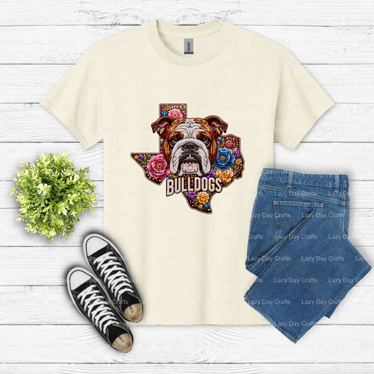Bulldog Mascot Head – School Spirit DTF Transfer (view 1 of 2) – by Lazy Day Crafts – DTF Transfers – School Mascot, Appar...