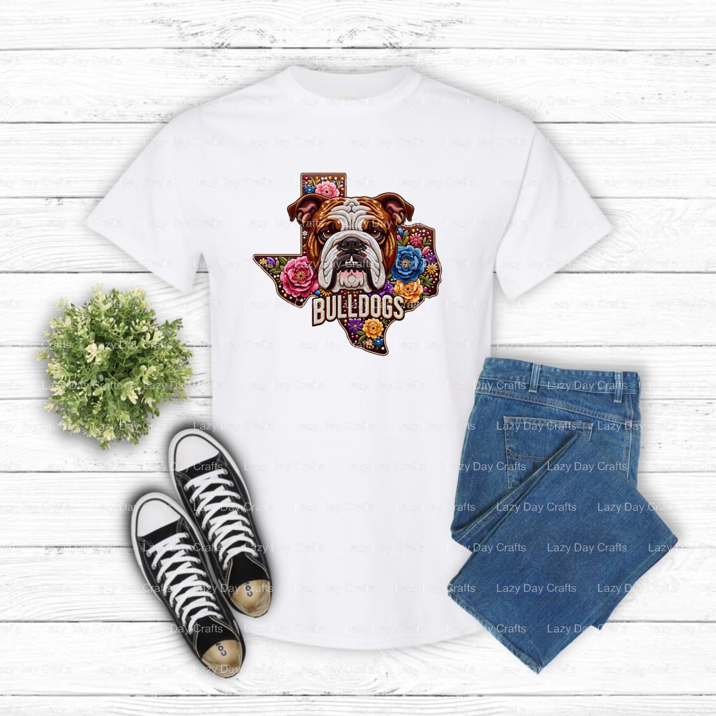 Bulldog Mascot Head – School Spirit DTF Transfer (view 2 of 2) – by Lazy Day Crafts – DTF Transfers – School Mascot, Appar...