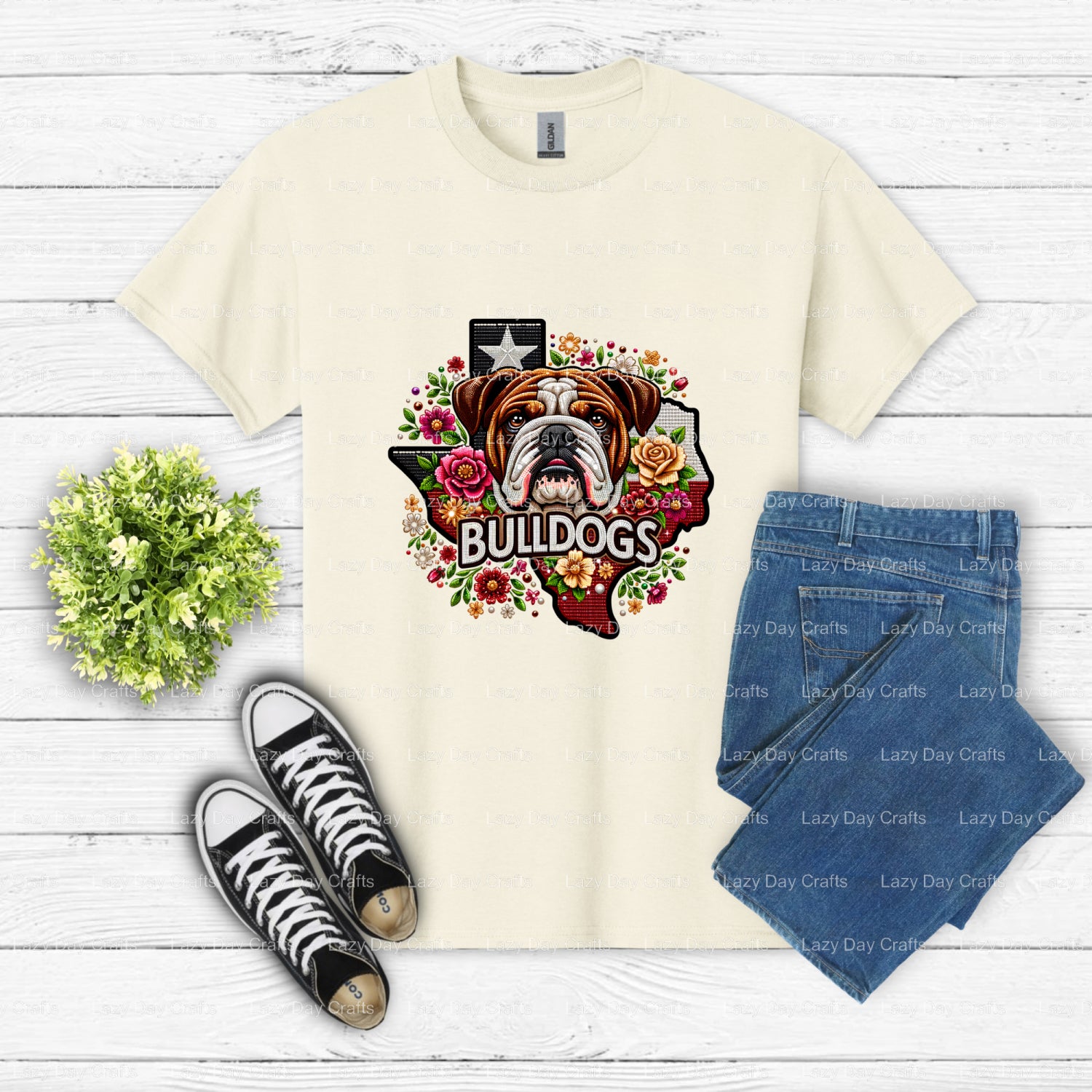 Bulldog Mascot – School Spirit DTF Transfer (view 1 of 2) – by Lazy Day Crafts – DTF Transfers – school mascot, bulldog