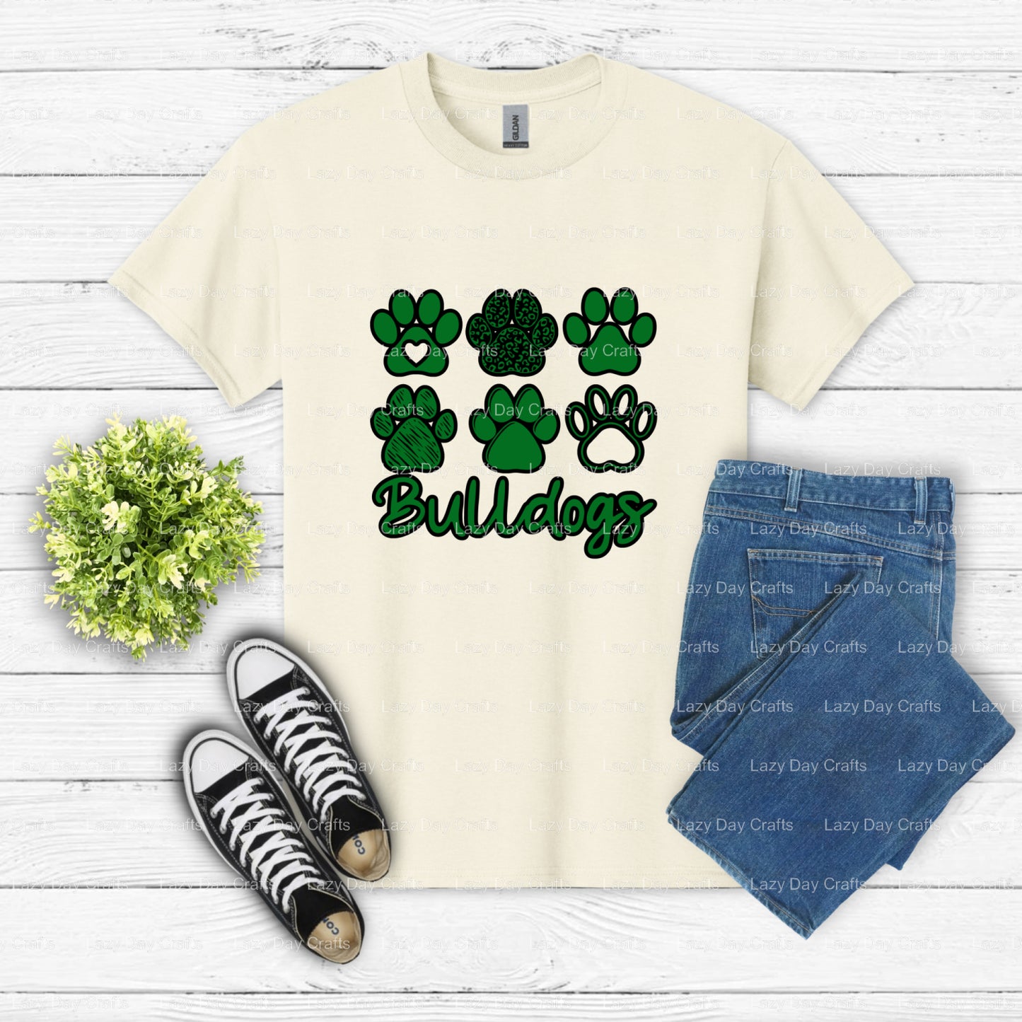 Bulldog Mascot School Spirit – DTF Transfer (view 1 of 2) – by Lazy Day Crafts – DTF Transfers – School Mascot, DTF Transfers