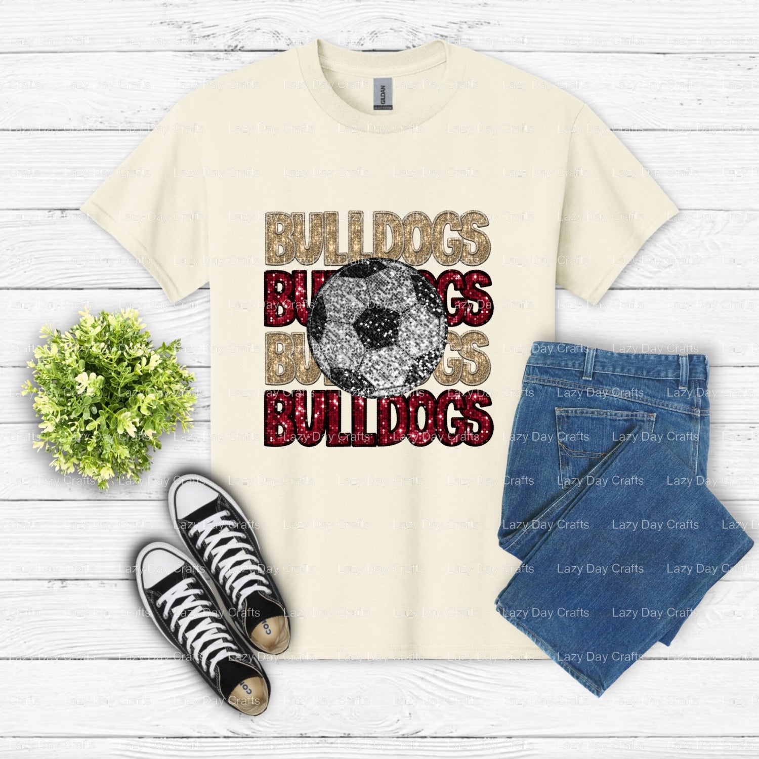 Bulldog Mascot School Spirit – DTF Transfer (view 1 of 2) – by Lazy Day Crafts – DTF Transfers – School Mascot, DTF Transfers