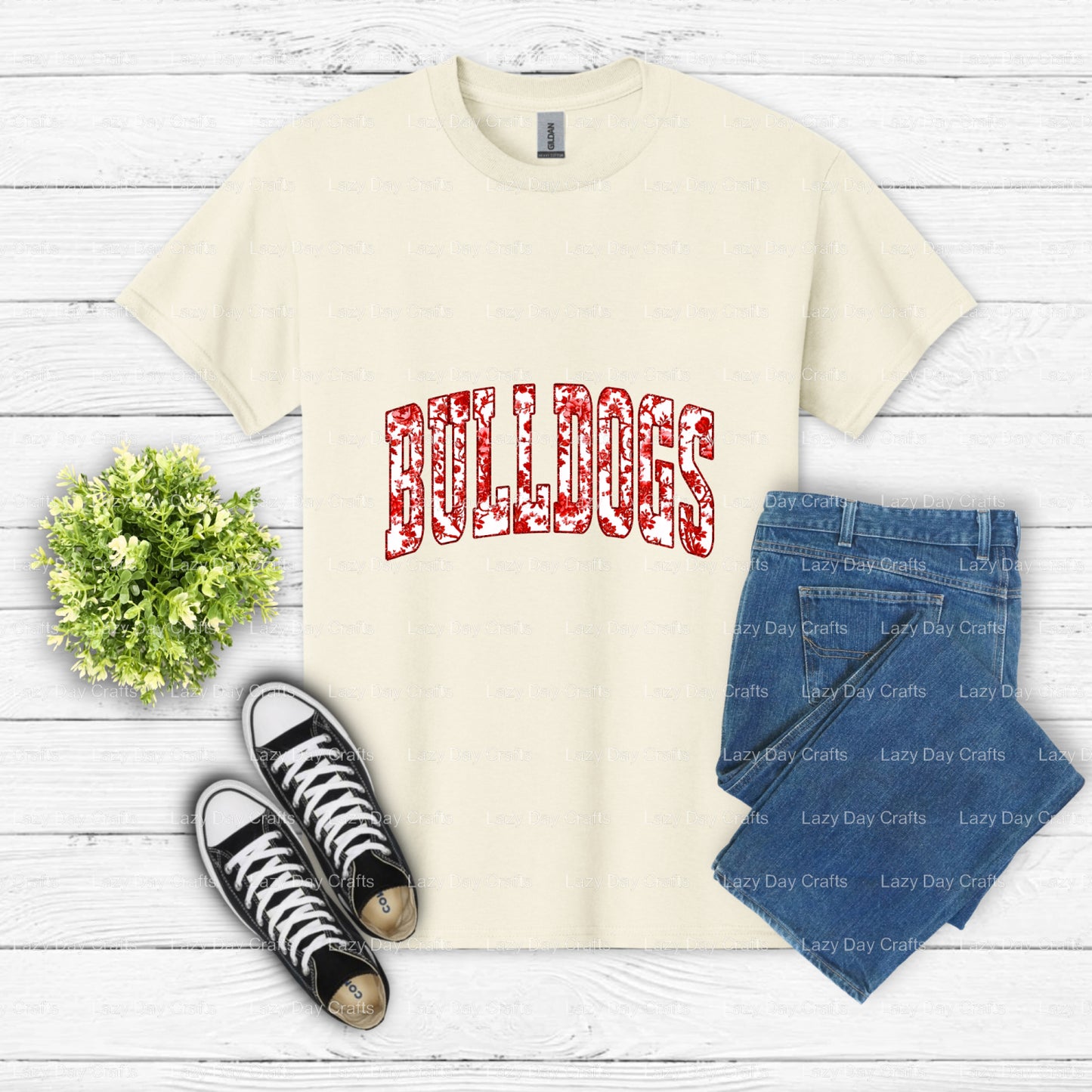 Bulldog Mascot School Spirit – DTF Transfer (view 1 of 2) – by Lazy Day Crafts – DTF Transfers – School Mascot, Apparel De...