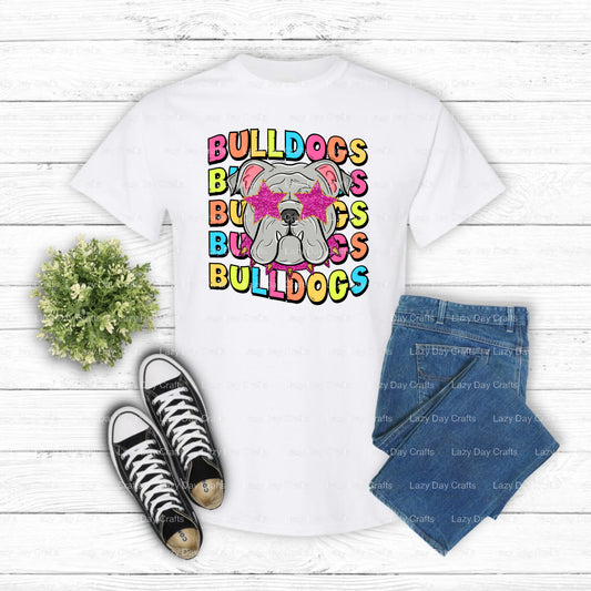 Bulldog Mascot Varsity Jacket – School Spirit DTF Transfer (view 1 of 2) – by Lazy Day Crafts – DTF Transfers – School Mas...