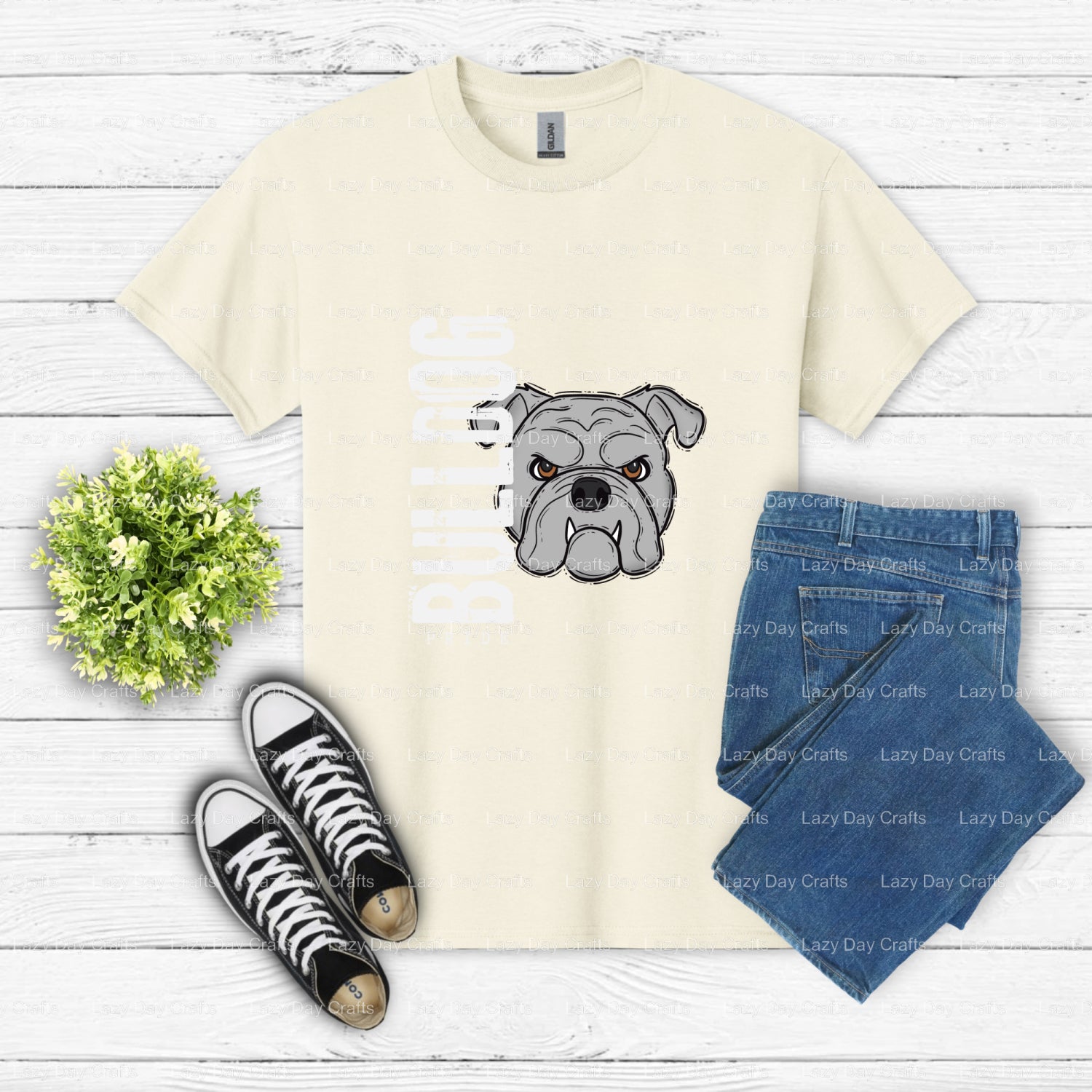 BULLDOG PRIDE – Fierce Bulldog Mascot School Spirit DTF Transfer (view 1 of 2) – by Lazy Day Crafts – DTF Transfers – Scho...
