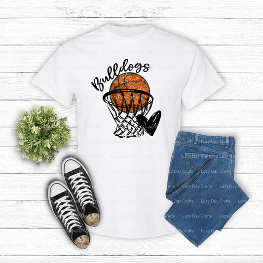 Bulldogs Basketball Mascot – School Spirit DTF Transfer (view 1 of 2) – by Lazy Day Crafts – DTF Transfers – School Mascot...