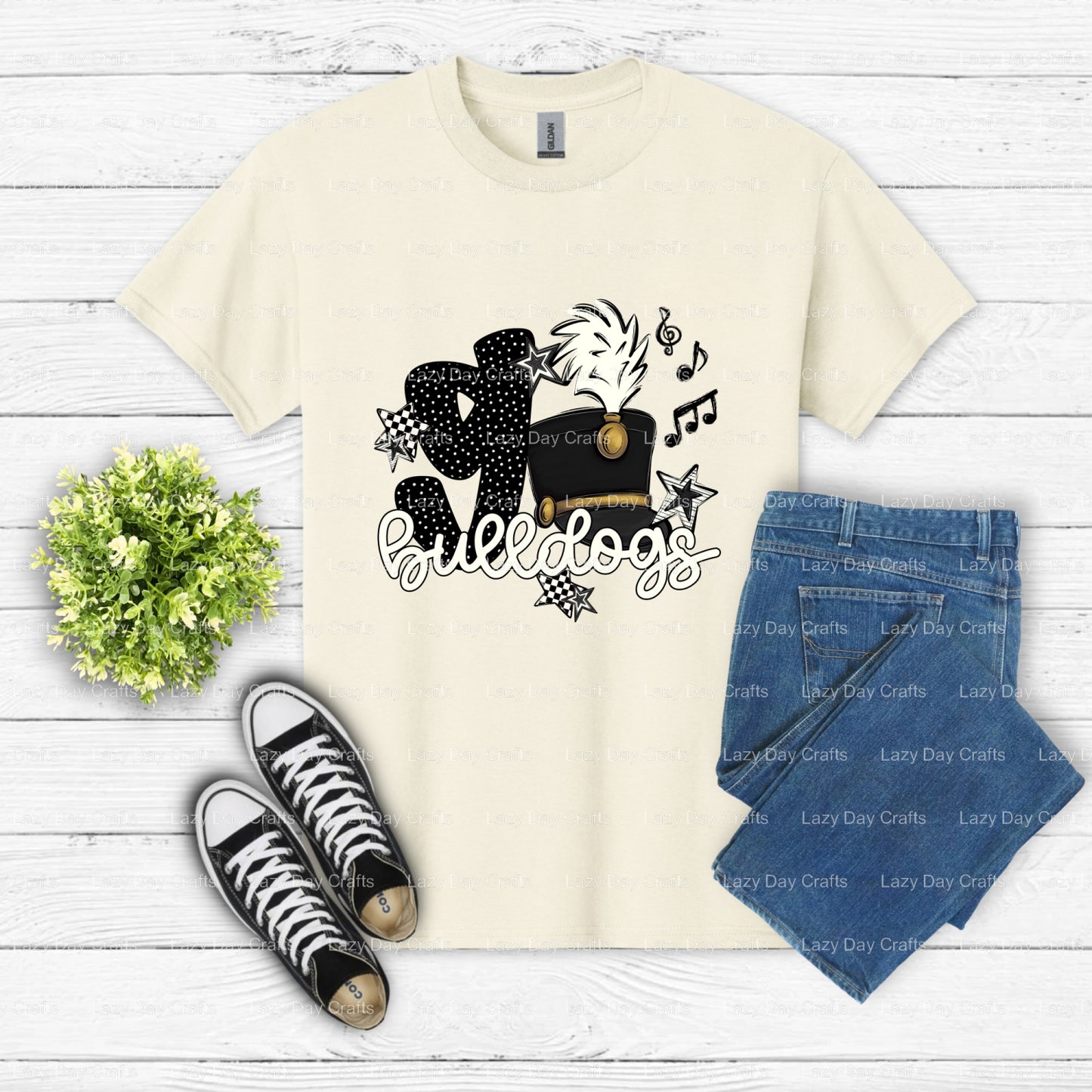 BULLDOGS Crown Mascot – School Mascot DTF Transfer (view 2 of 2) – by Lazy Day Crafts – DTF Transfers – School Mascot, App...