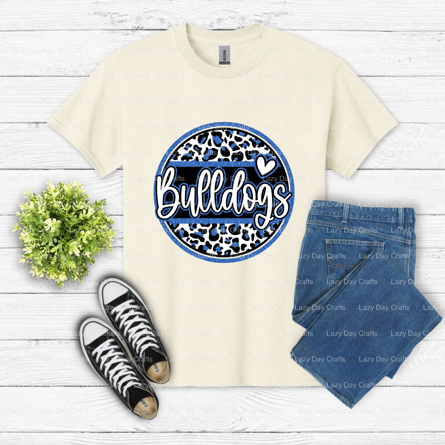 BULLDOGS Mascot Glitter – School Spirit DTF Transfer (view 2 of 2) – by Lazy Day Crafts – DTF Transfers – School Mascot, A...