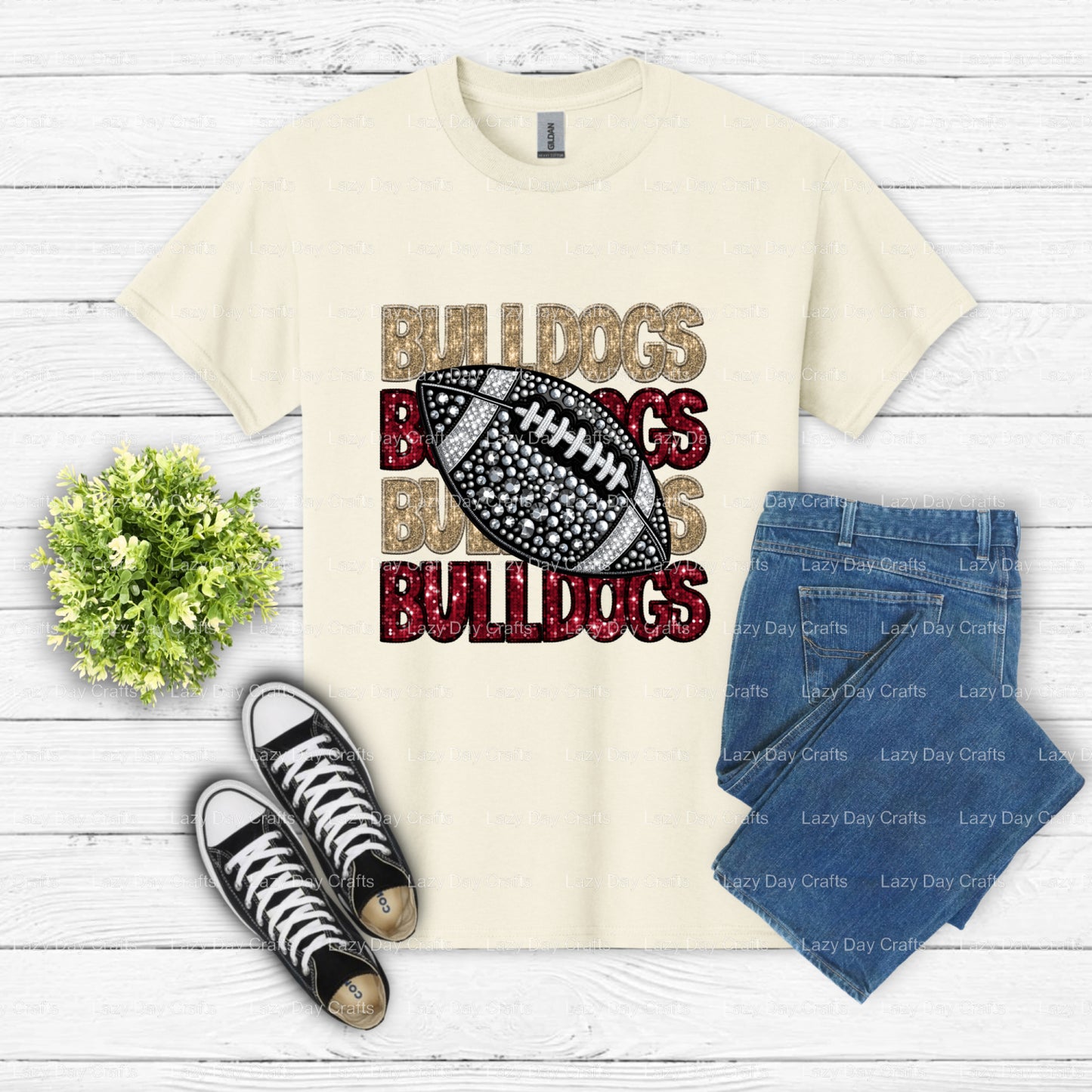 BULLDOGS Mascot – School Mascot DTF Transfer (view 2 of 2) – by Lazy Day Crafts – DTF Transfers – School Mascot, Apparel D...