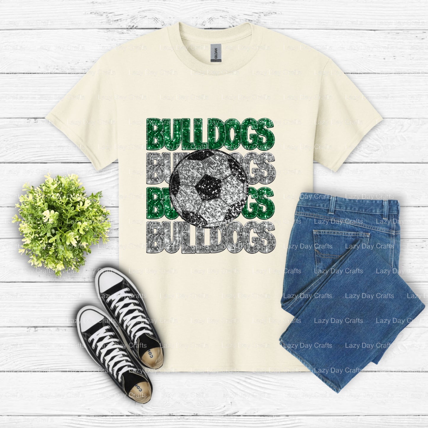 BULLDOGS Mascot – School Mascot DTF Transfer (view 2 of 2) – by Lazy Day Crafts – DTF Transfers – School Mascot, Apparel D...