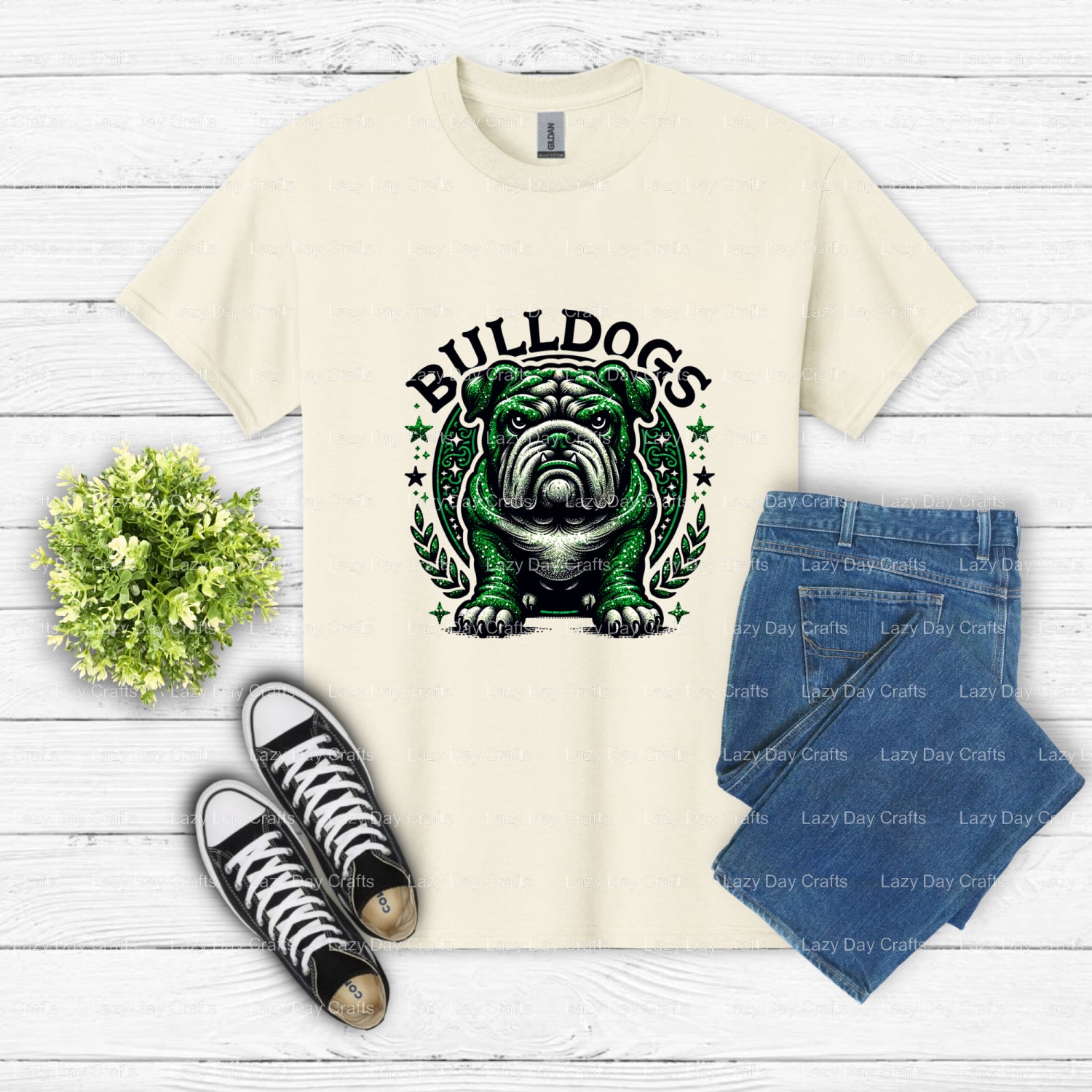 BULLDOGS Mascot – School Spirit DTF Transfer (view 1 of 2) – by Lazy Day Crafts – DTF Transfers – School Mascot, Apparel I...