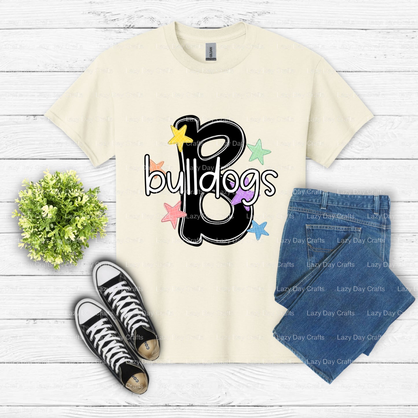 BULLDOGS Mascot – School Spirit DTF Transfer (view 2 of 2) – by Lazy Day Crafts – DTF Transfers – School Mascot, Apparel D...