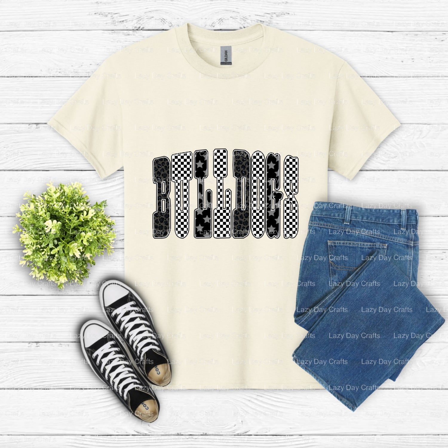 BULLDOGS Mascot – School Spirit DTF Transfer (view 2 of 2) – by Lazy Day Crafts – DTF Transfers – School Mascot, Apparel I...