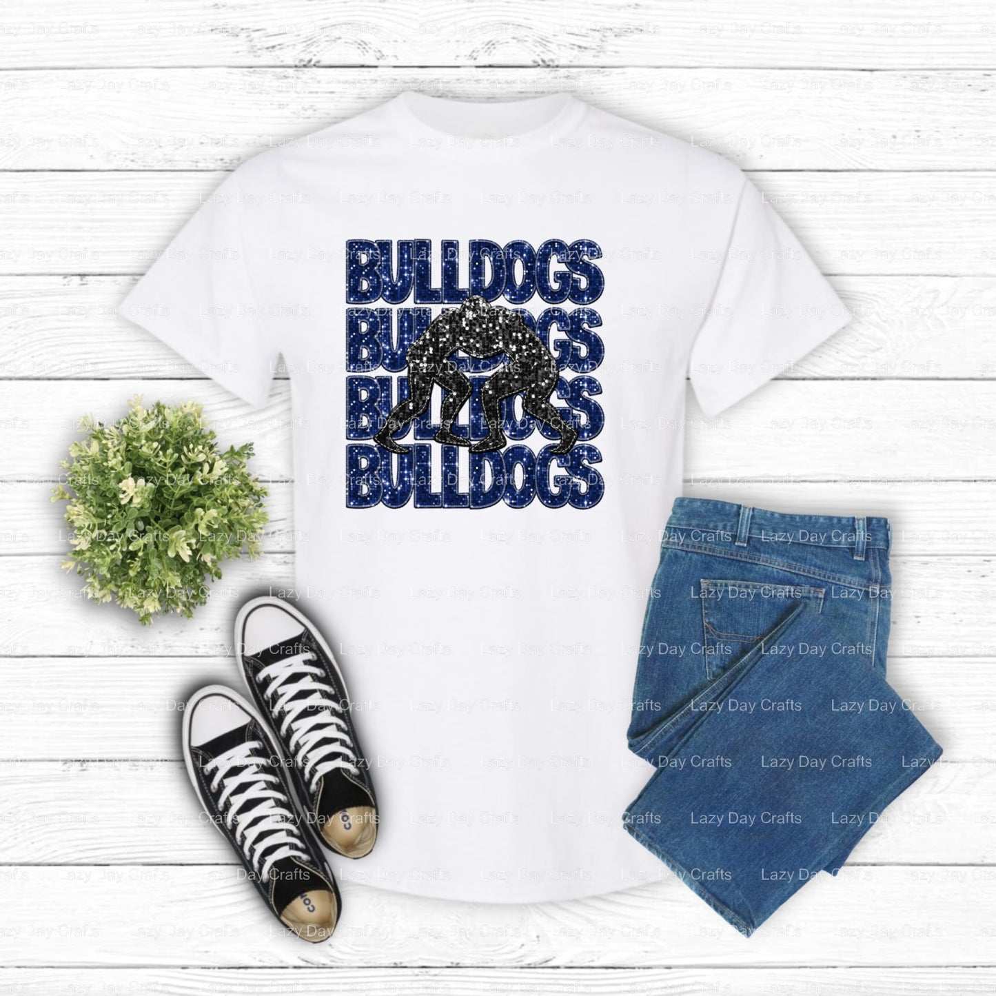 BULLDOGS Mascot Text – School Spirit DTF Transfer (view 1 of 2) – by Lazy Day Crafts – DTF Transfers – School Mascot, Appa...