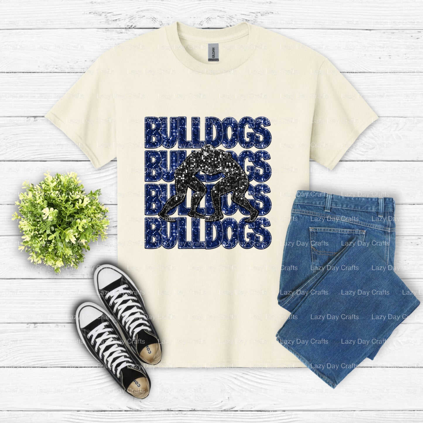 BULLDOGS Mascot Text – School Spirit DTF Transfer (view 2 of 2) – by Lazy Day Crafts – DTF Transfers – School Mascot, Appa...