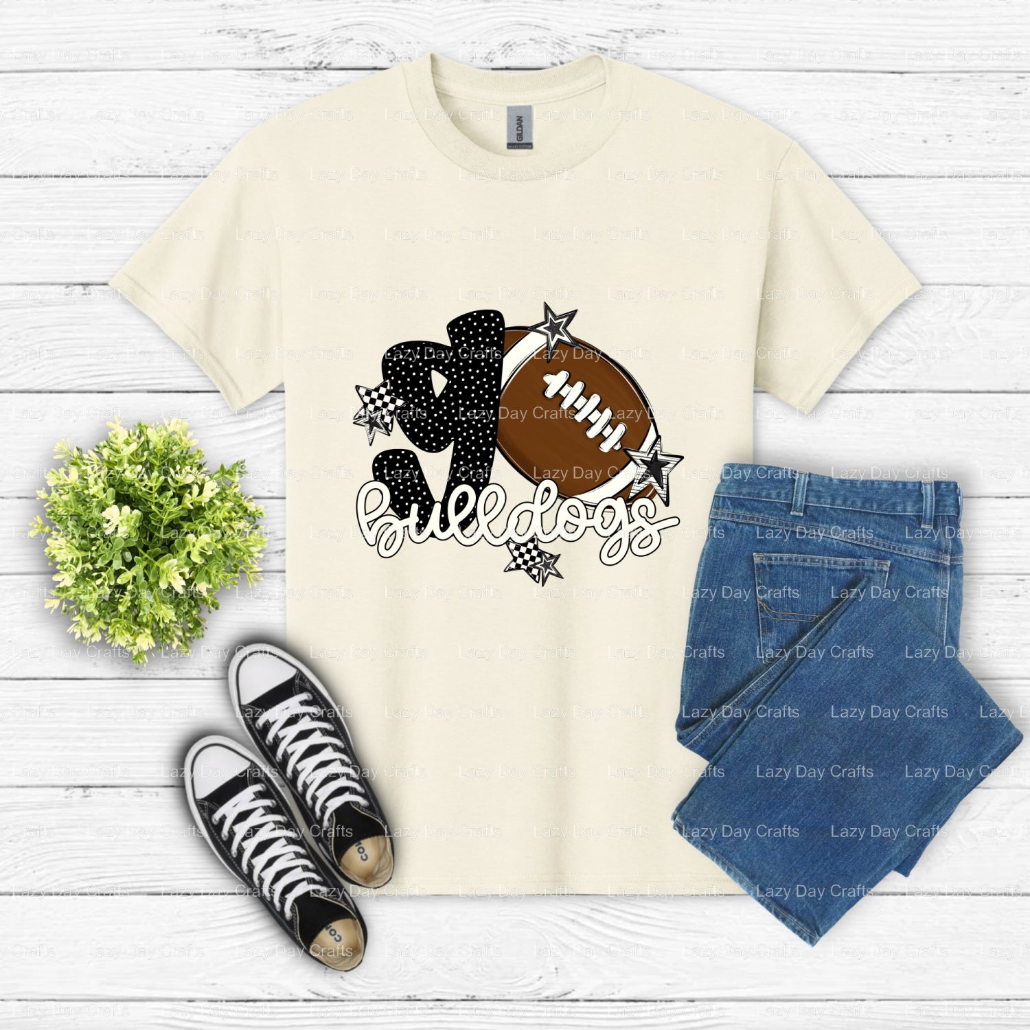 BULLDOGS – School Mascot DTF Transfer (view 1 of 2) – by Lazy Day Crafts – DTF Transfers – School Mascot, Apparel Decor