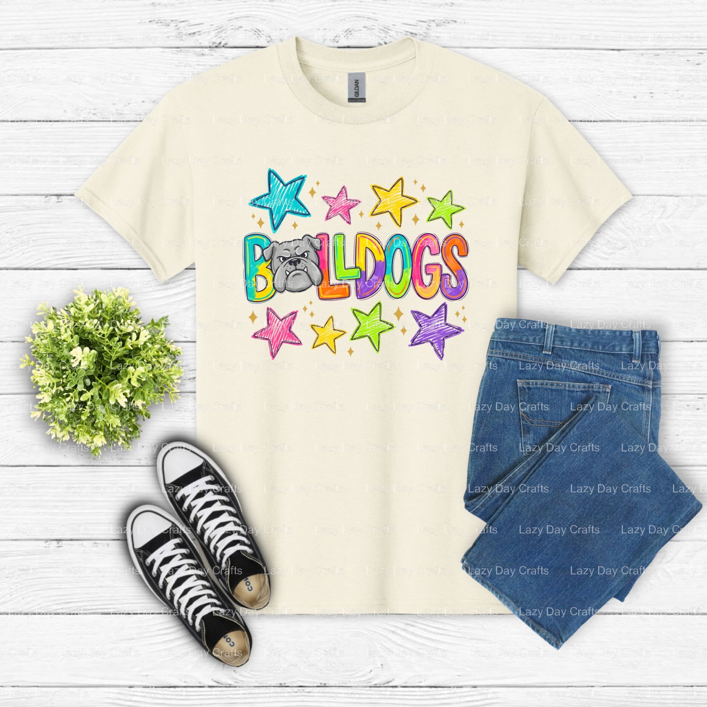 BULLDOGS – School Mascot DTF Transfer (view 2 of 2) – by Lazy Day Crafts – DTF Transfers – School Mascot, School Spirit