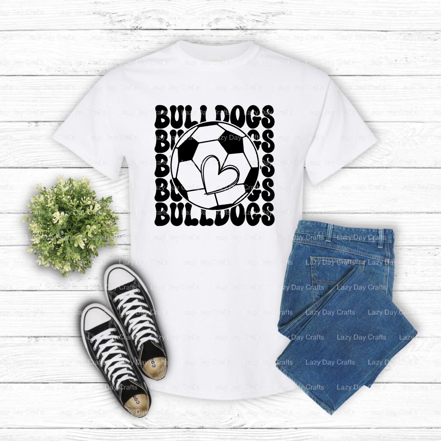 Bulldogs Soccer Mascot – Ready to Press DTF Transfer (view 2 of 2) – by Lazy Day Crafts – DTF Transfers – School Mascot, D...