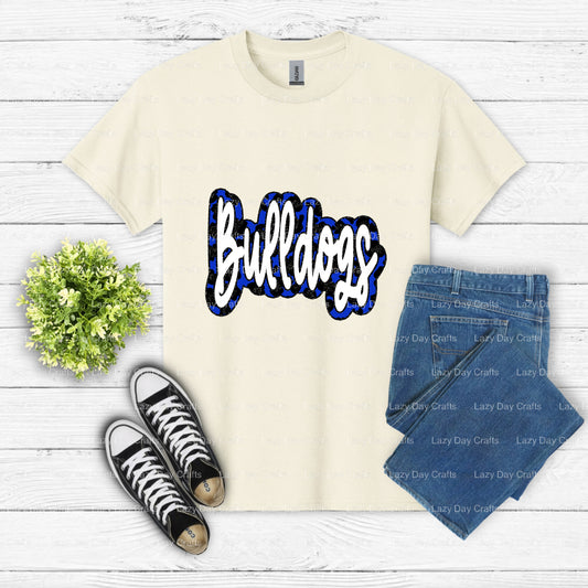BULLDOGS SPIRIT Leopard Mascot – School Mascot DTF Transfer (view 1 of 2) – by Lazy Day Crafts – DTF Transfers – School Ma...