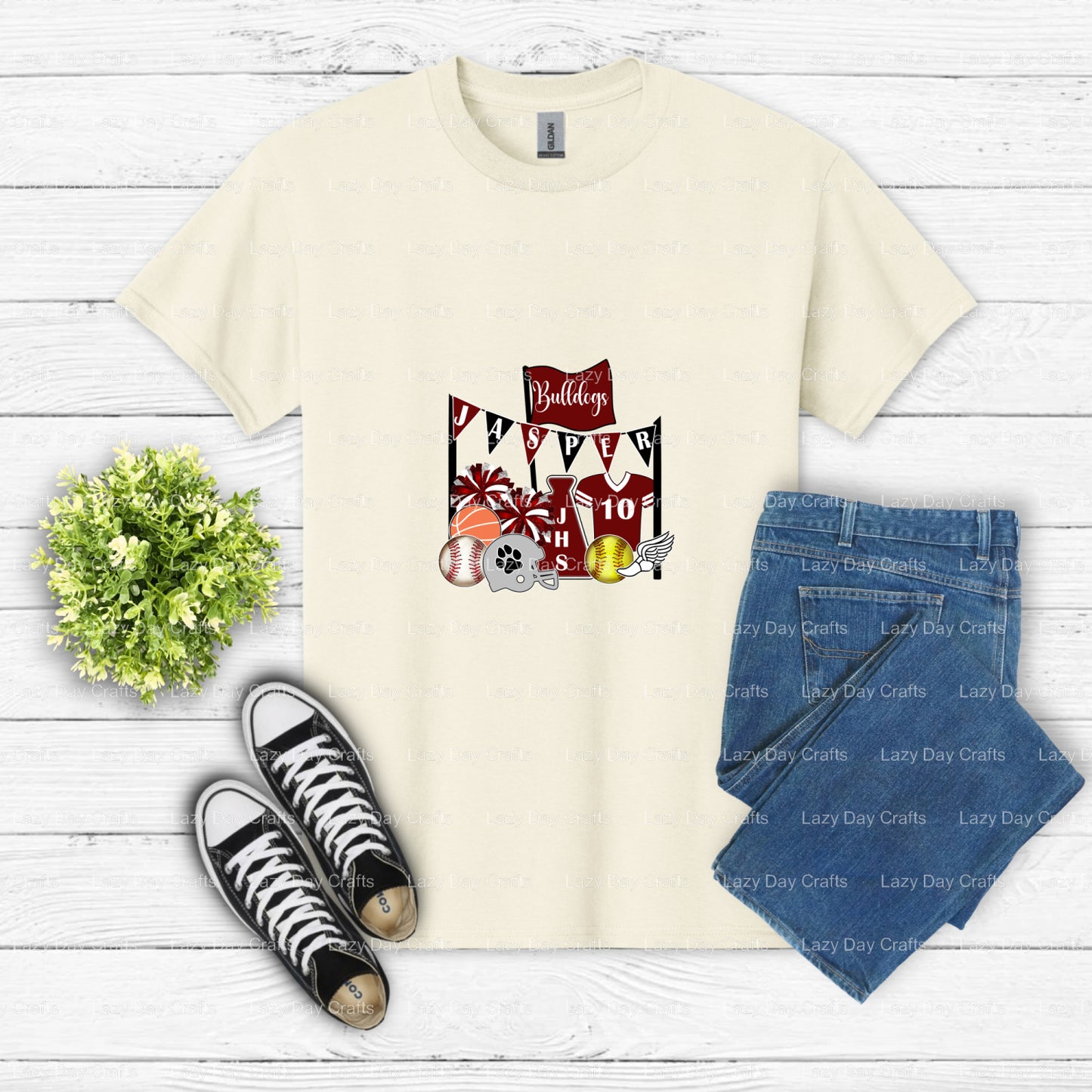 BULLDOGS Varsity Mascot – School Spirit DTF Transfer (view 1 of 2) – by Lazy Day Crafts – DTF Transfers – School Mascot, D...