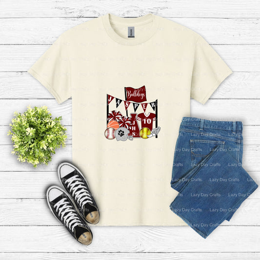 BULLDOGS Varsity Mascot – School Spirit DTF Transfer (view 1 of 2) – by Lazy Day Crafts – DTF Transfers – School Mascot, D...