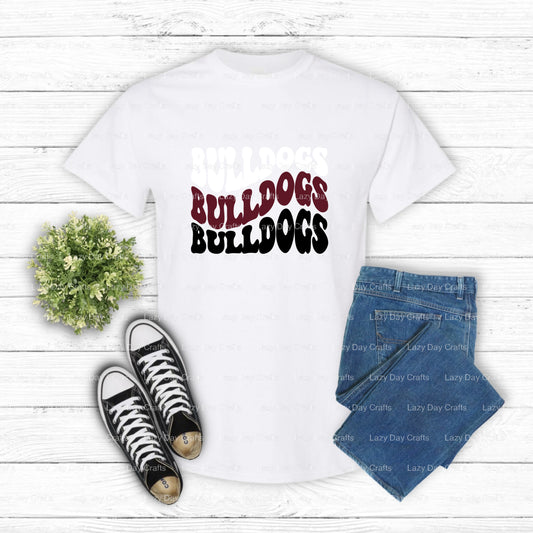 BULLDOGS White Mascot Head – School Mascot DTF Transfer (view 1 of 2) – by Lazy Day Crafts – DTF Transfers – School Mascot...