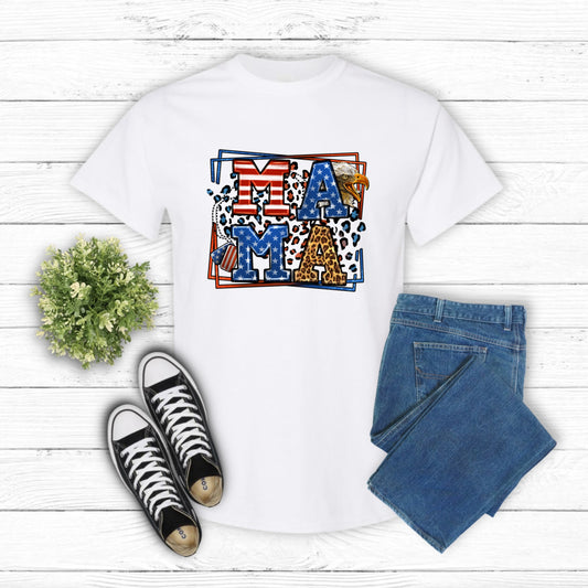 ARMY VETERAN MAMA Leopard Print – 4th of July DTF Transfer