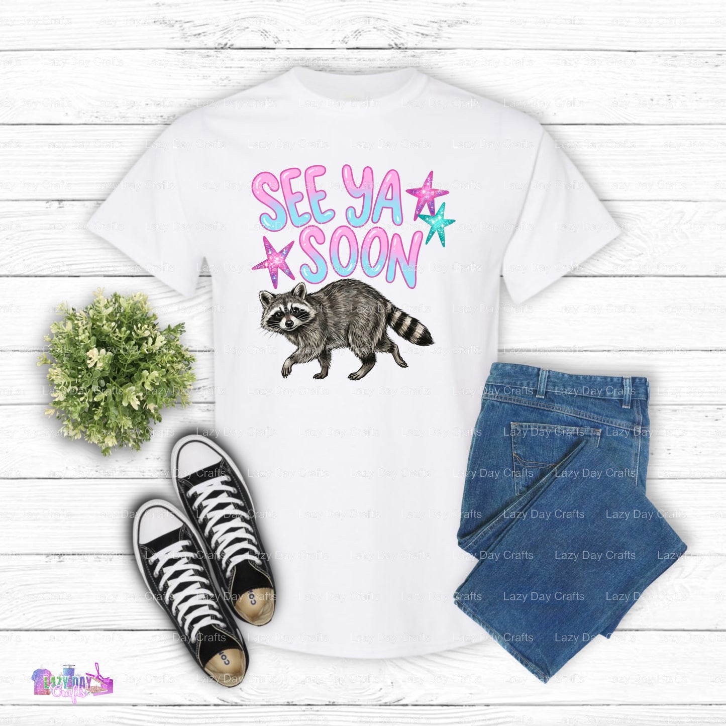 See Ya Soon Summer Raccoon – DTF Transfer