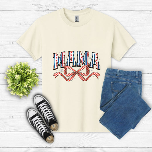 American Mama Patriotic Bow – 4th of July DTF Transfer