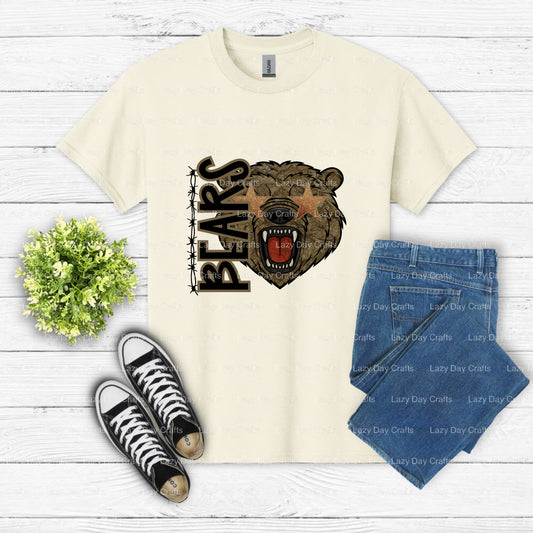 CAMO BEARS STARS – School Mascot DTF Transfer (view 1 of 2) – by Lazy Day Crafts – DTF Transfers – School Mascot, Apparel DTF