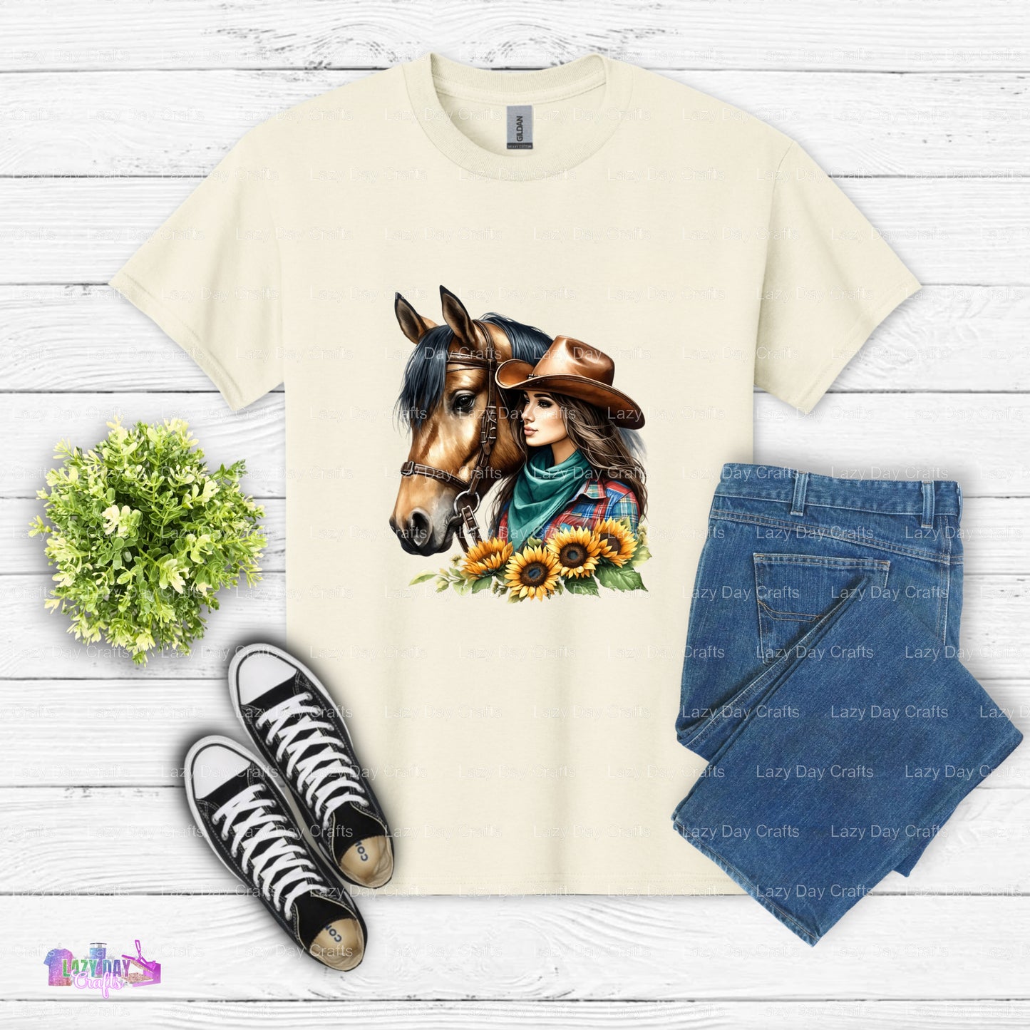 Daisy Cowgirl Horse – Western DTF Transfer