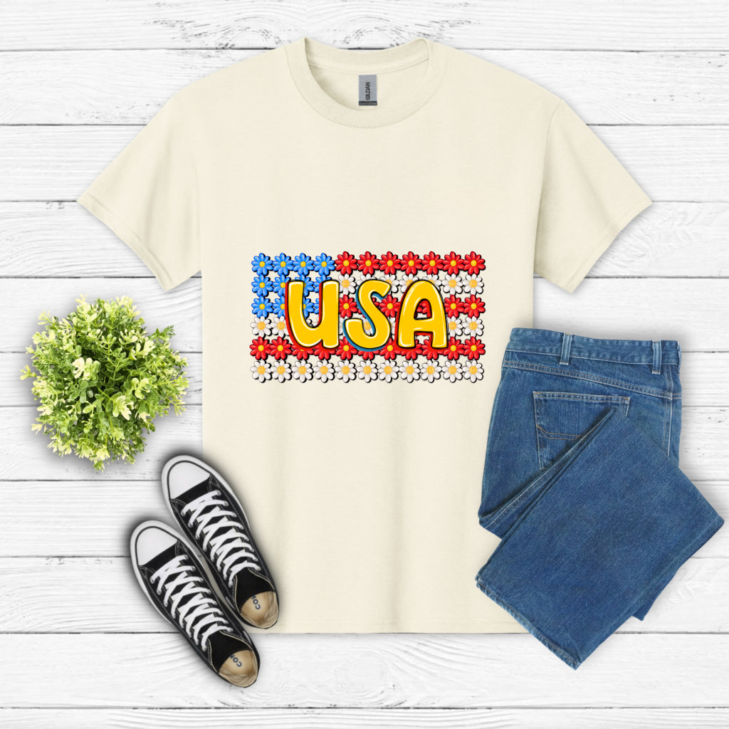 USA Daisy Flag – 4th of July DTF Transfer