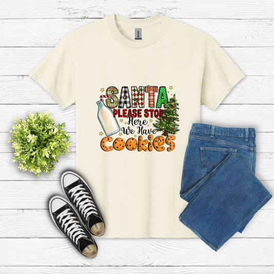 Santa, Please Stop We Have Cookies – Christmas DTF Transfer