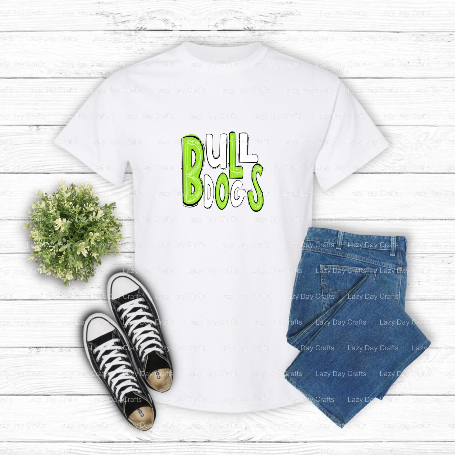 Charging Bulldog Mascot – School Spirit DTF Transfer (view 1 of 2) – by Lazy Day Crafts – DTF Transfers – School Mascot, D...
