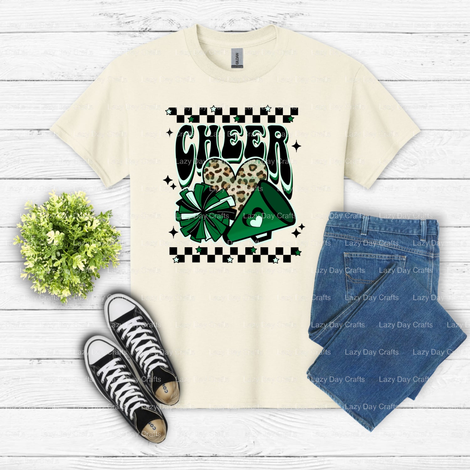 CHEER Megaphone – DTF Transfer (view 2 of 2) – by Lazy Day Crafts – DTF Transfers – DTF Transfers, custom apparel