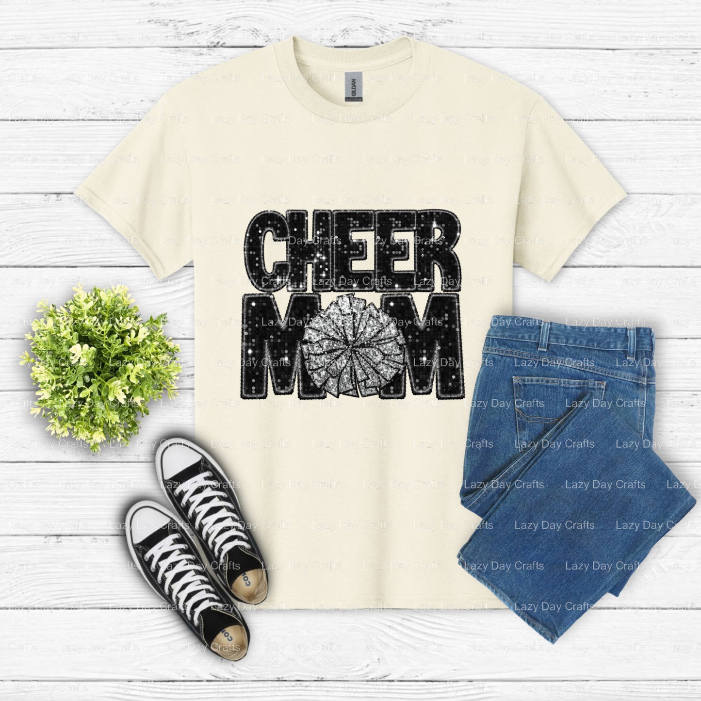 Cheer mom – Cheer DTF Transfer (view 1 of 2) – by Lazy Day Crafts – DTF Transfers – DTF Transfers, Premade DTF
