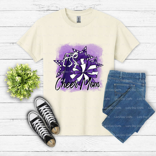 Cheer Mom – DTF Transfer (view 2 of 2) – by Lazy Day Crafts – DTF Transfers – DTF Transfers, Premade DTF