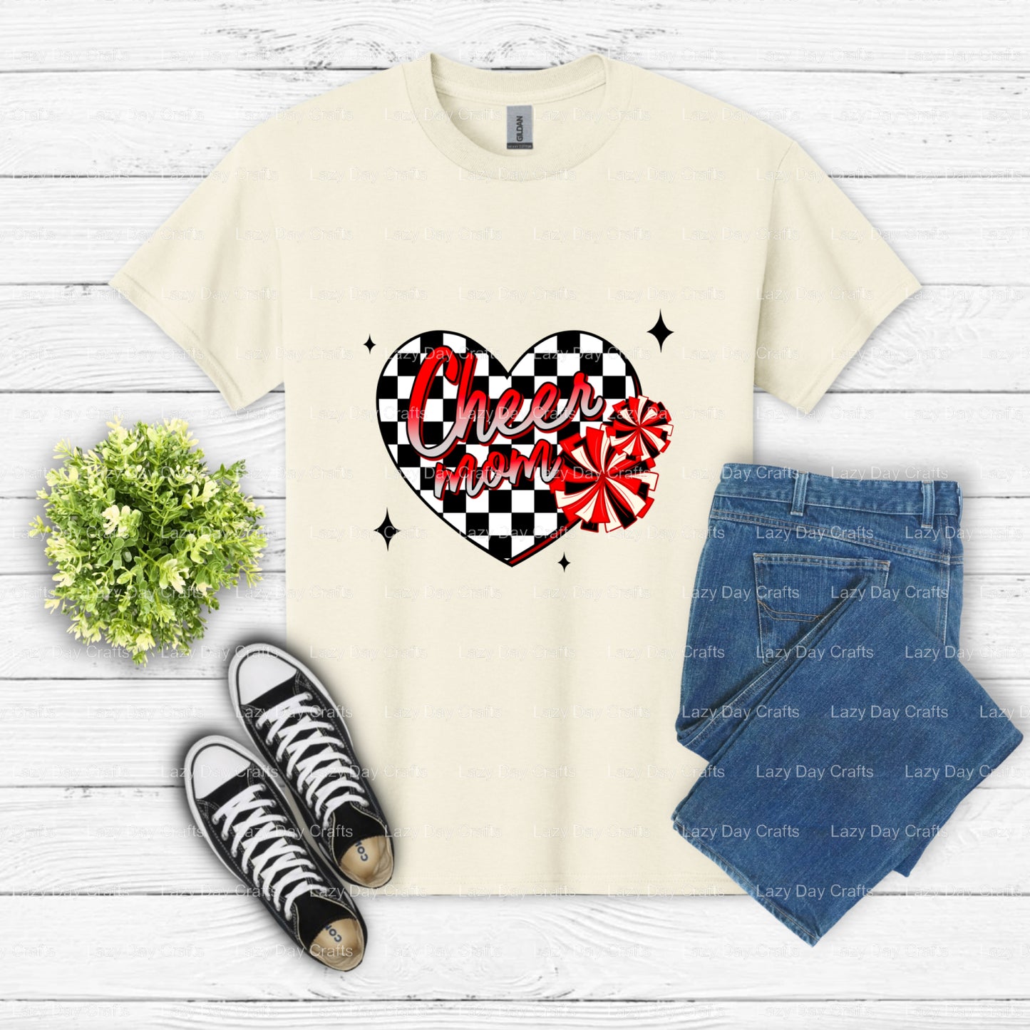 Cheer Mom – DTF Transfers DTF Transfer (view 2 of 2) – by Lazy Day Crafts – DTF Transfers, DTF Transfers