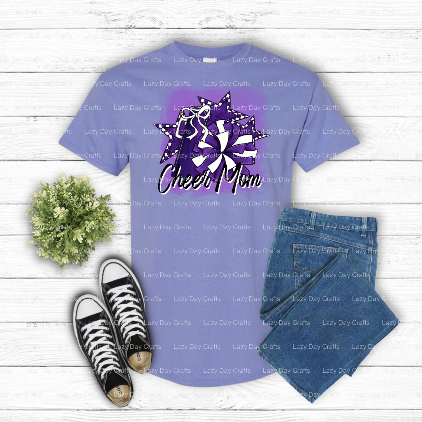 CHEER MOM PANTHERS – School Spirit DTF Transfer (view 1 of 2) – by Lazy Day Crafts – DTF Transfers – School Spirit, Appare...