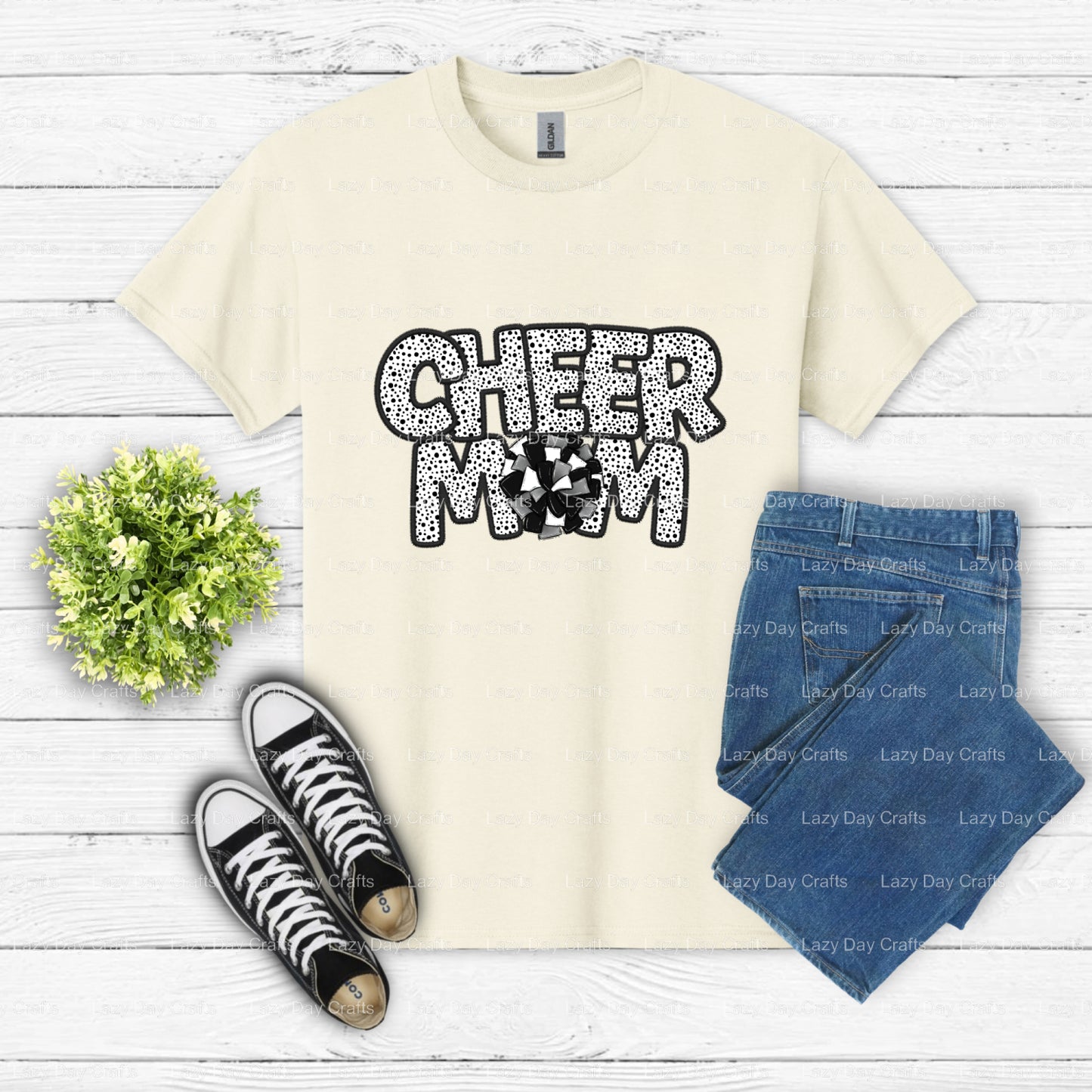 CHEER MOM POM – Cheer DTF Transfer (view 2 of 2) – by Lazy Day Crafts – DTF Transfers – DTF Transfers, Premade DTF