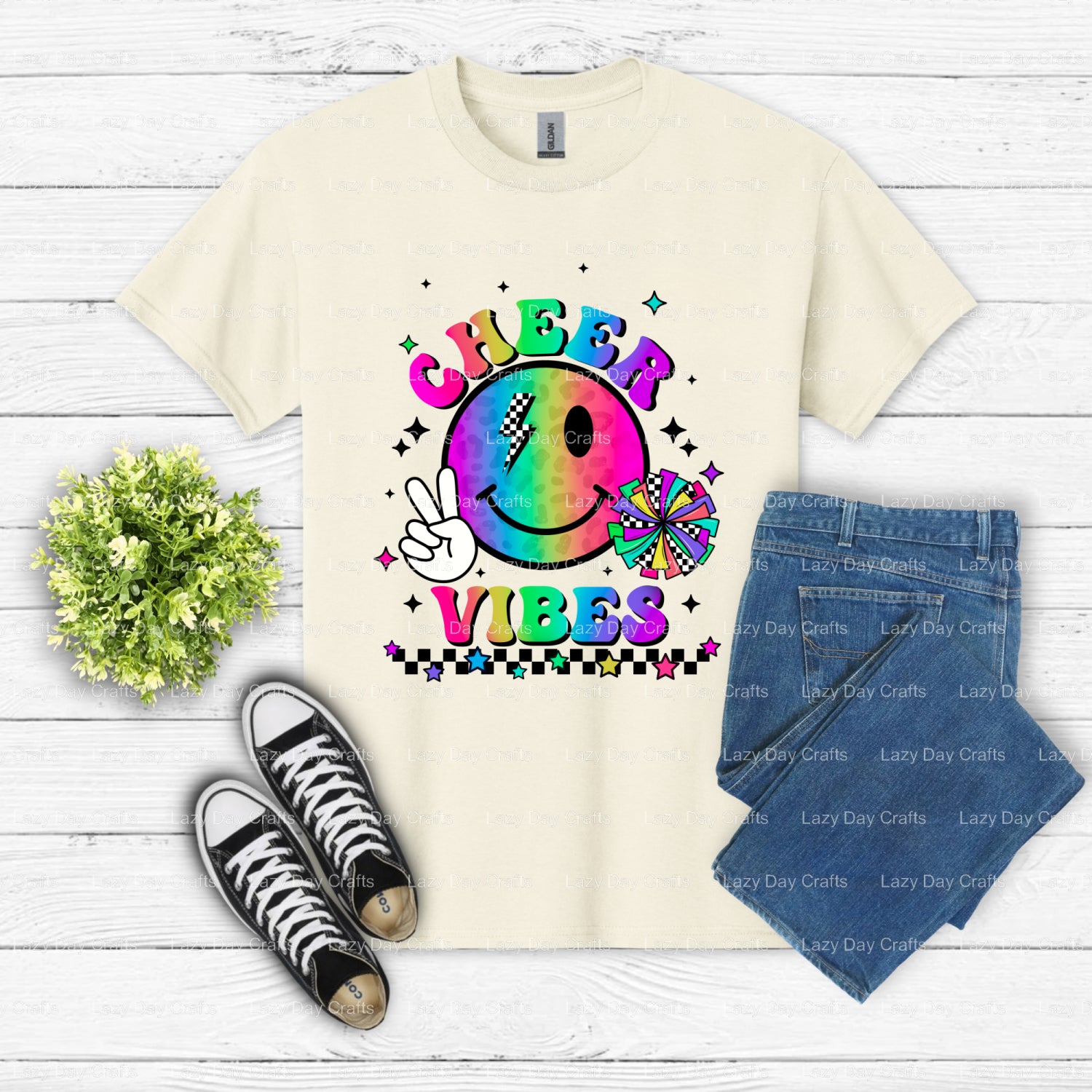 CHEER VIBE – cheer DTF Transfer (view 2 of 2) – by Lazy Day Crafts – DTF Transfers – DTF Transfers, cheer