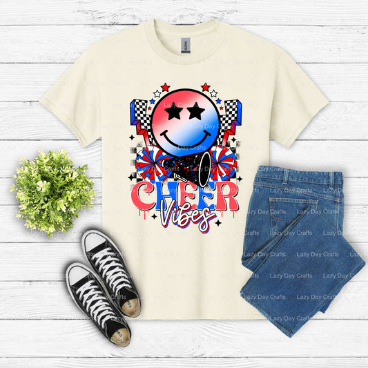 Cheer Vibes – Cheer DTF Transfer (view 1 of 2) – by Lazy Day Crafts – DTF Transfers – DTF Transfers, Premade DTF