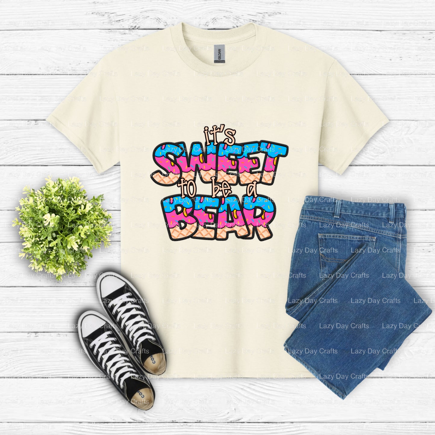 Cheering Bear Mascot – School Spirit DTF Transfer (view 2 of 2) – by Lazy Day Crafts – DTF Transfers – School Mascot, Appa...