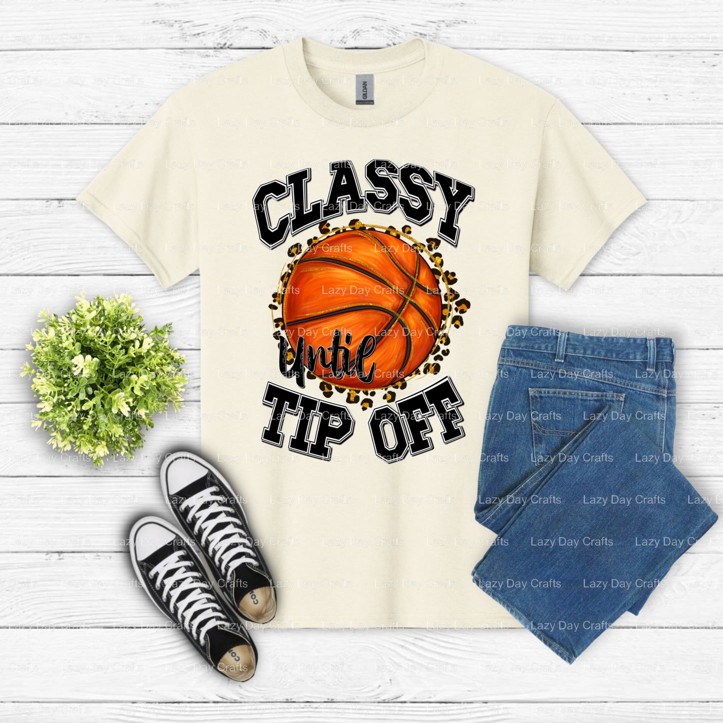 CLASSY UNTIL TIP OFF – Basketball DTF Transfer (view 1 of 2) – by Lazy Day Crafts – DTF Transfers – Basketball, DTF Transfers