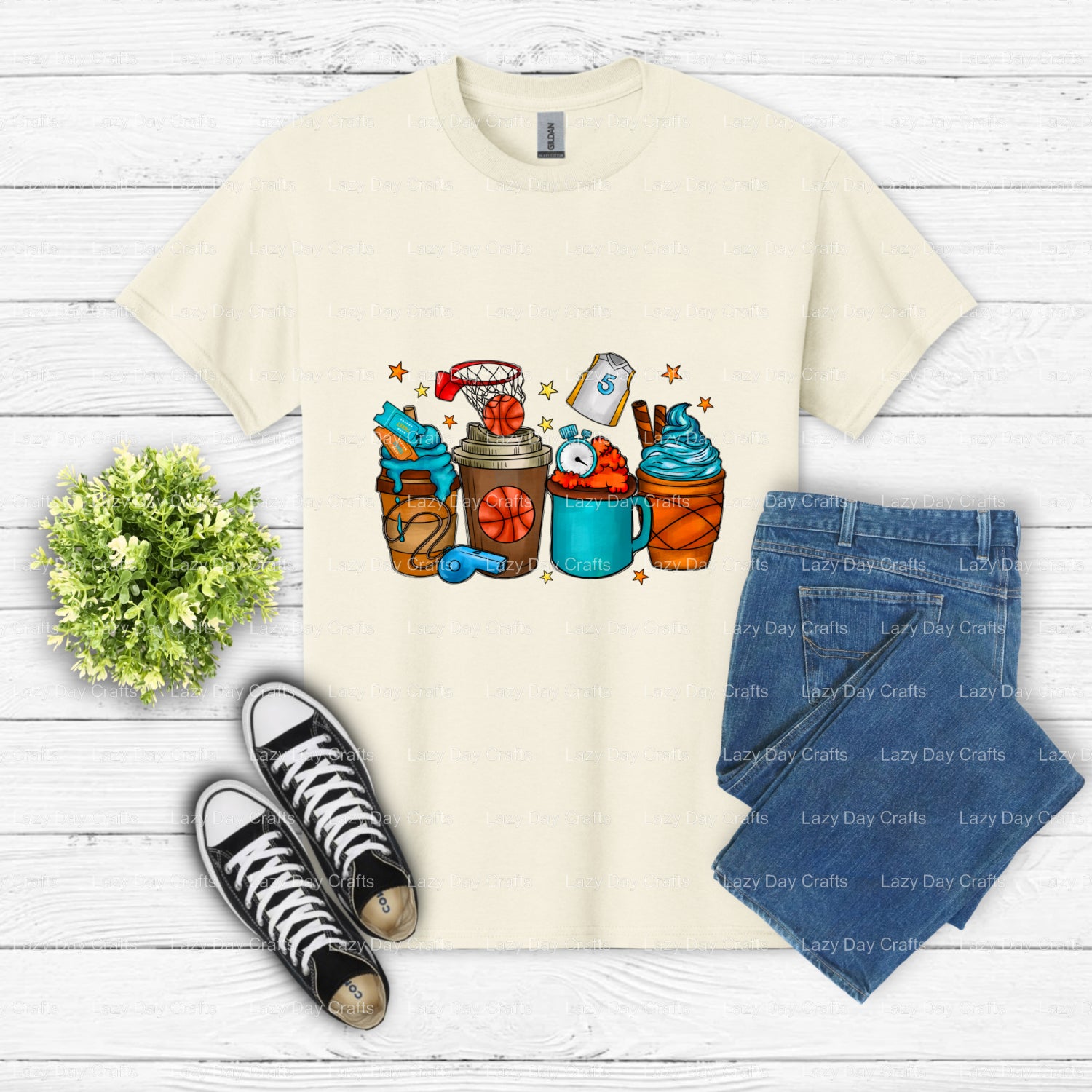COFFEE AND BASKETBALL – Basketball DTF Transfer (view 1 of 2) – by Lazy Day Crafts – DTF Transfers – DTF Transfers, Premad...