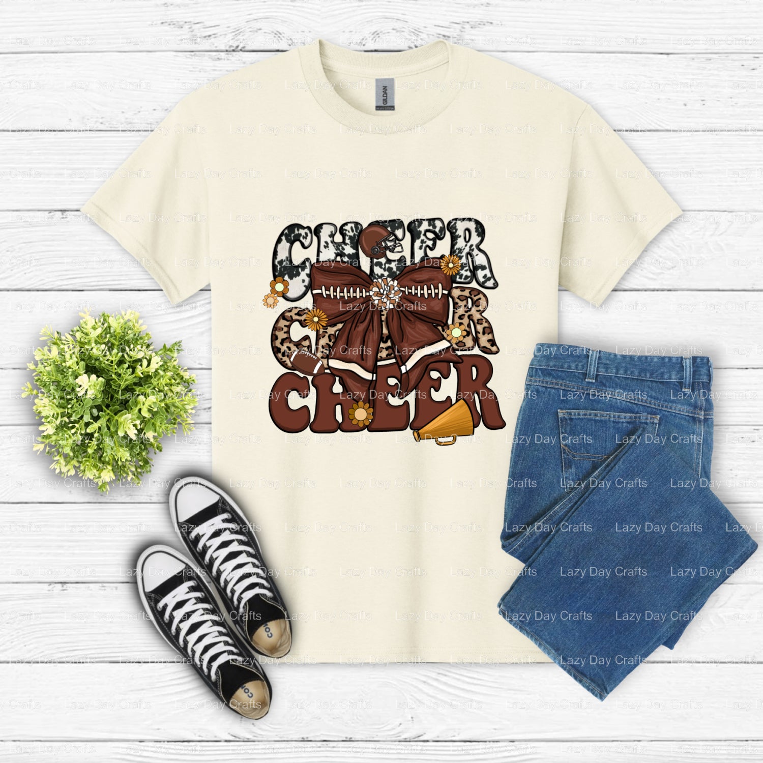 Coquette Football – Cheer DTF Transfer (view 2 of 2) – by Lazy Day Crafts – DTF Transfers – DTF Transfers, custom apparel