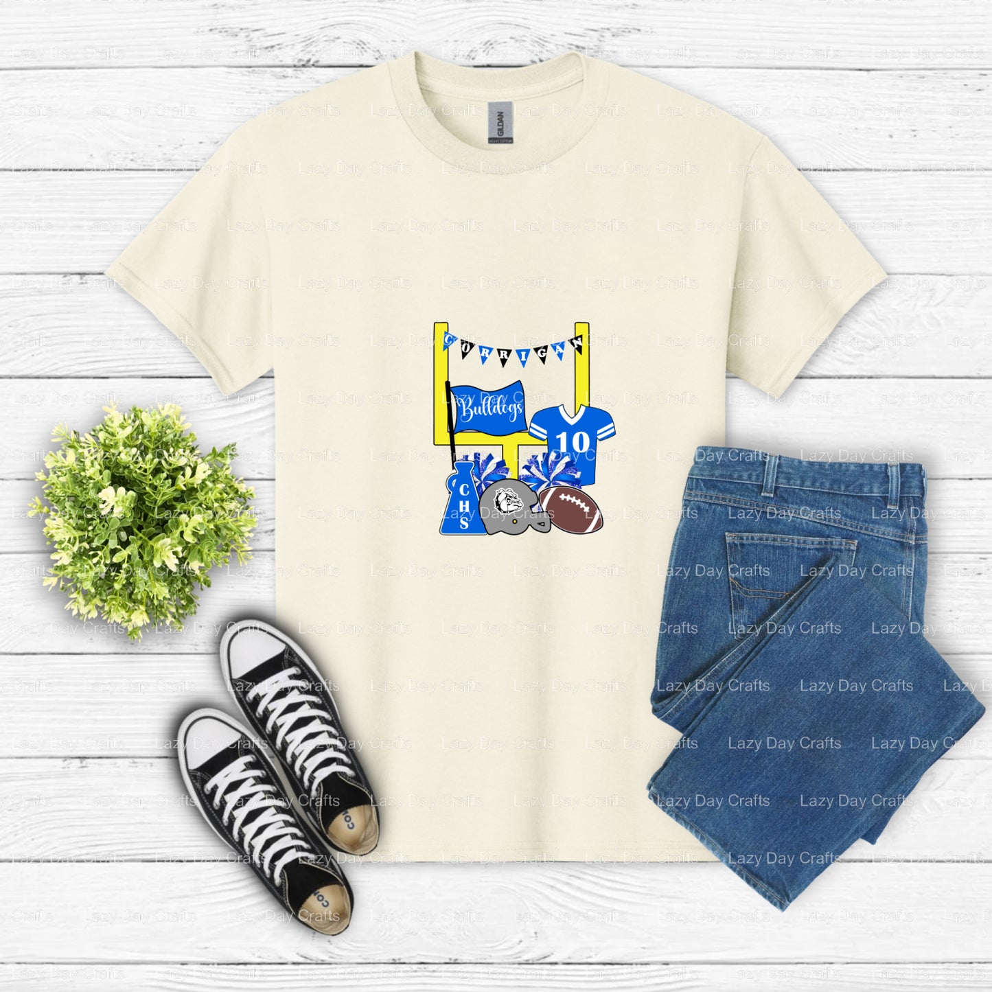 CORRIGAN BULLDOGS – School Mascot DTF Transfer (view 2 of 2) – by Lazy Day Crafts – DTF Transfers – School Mascot, Apparel...