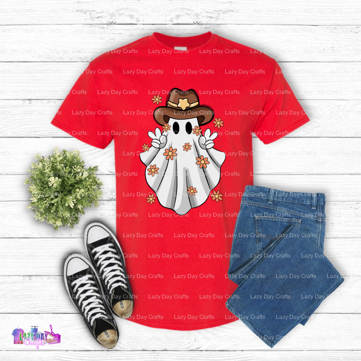 COWBOY GHOST HAPPY HALLOWEEN – DTF Transfer (view 1 of 2) – by Lazy Day Crafts – DTF Transfers – DTF Transfers, custom app...