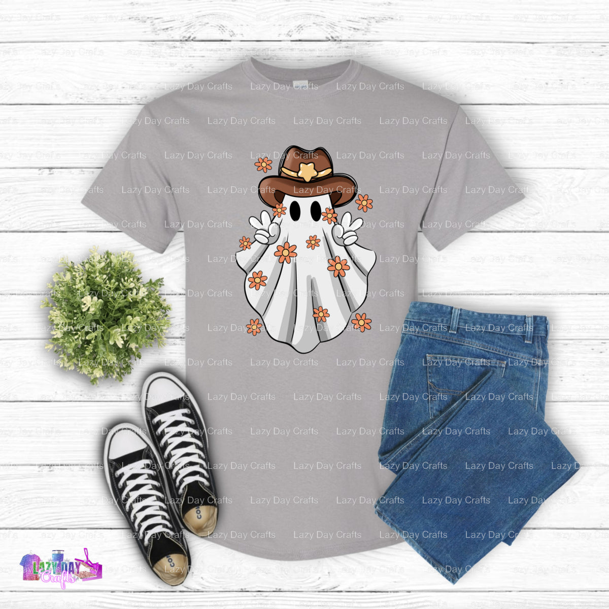 COWBOY GHOST HAPPY HALLOWEEN – DTF Transfer (view 2 of 2) – by Lazy Day Crafts – DTF Transfers – DTF Transfers, custom app...